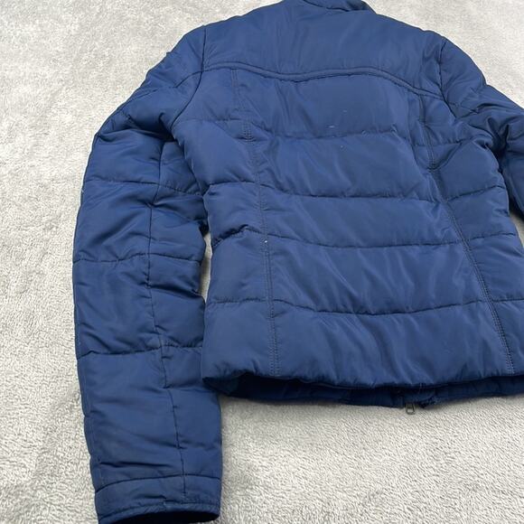 Abercrombie & Fitch S Blue Down Waterfowl‎ Feathers Y2K Short Puffer Jacket - Picture 10 of 13